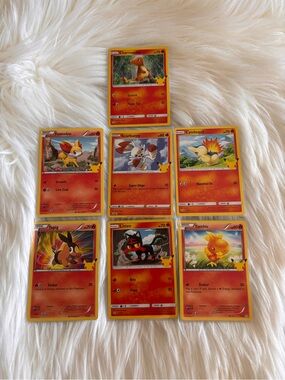 Pokemon x McDonald's 25th Anniversary Happy Meal 7 Fire-Type Pokémon Cards